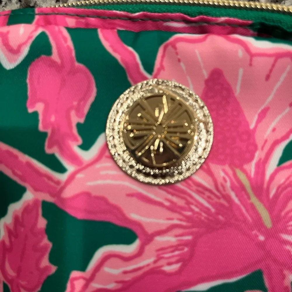 Lilly Pulitzer Green & Pink Floral Crossbody Belt Bag - NWOT - Picture 8 of 10